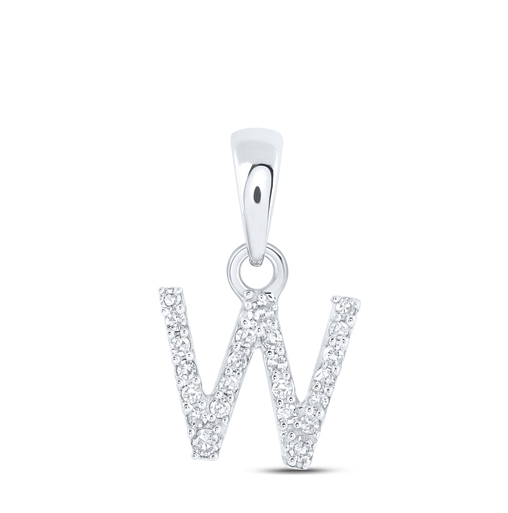 10K Yellow Or White Or RoSe Gold Womens Round Diamond Initial Letter Pendant, Length: 0.47 In, Width: 0.2 In
