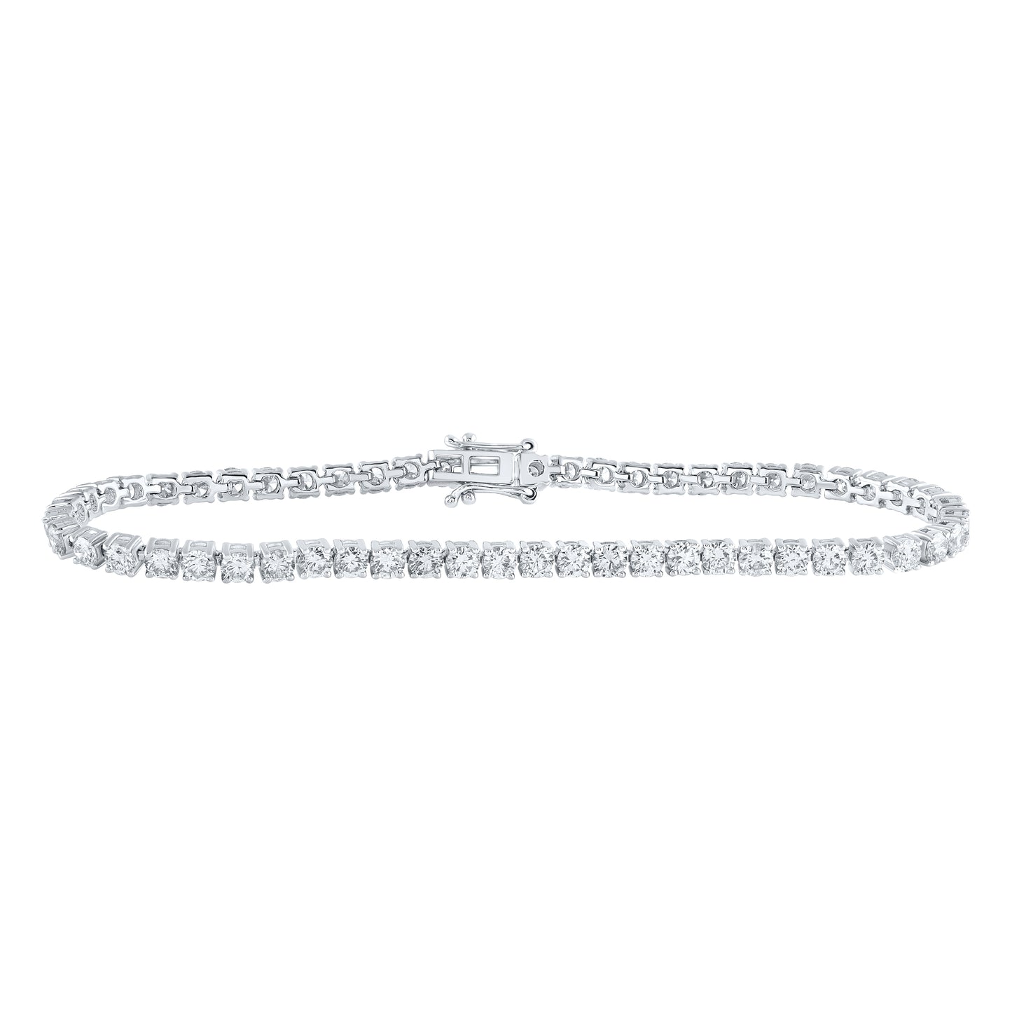 14K White Or Yellow Gold Womens Round Diamond Fashion Bracelet