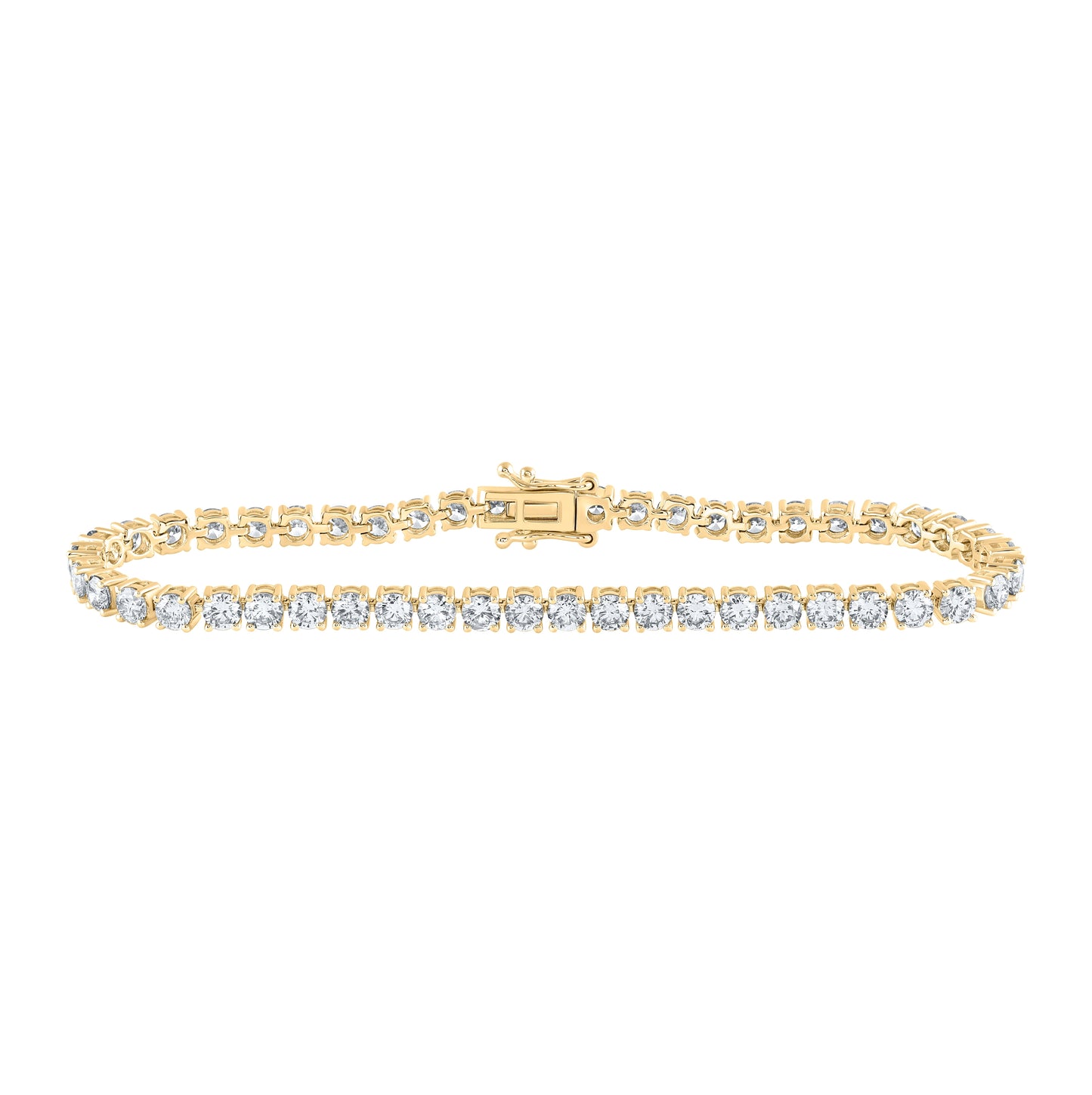 14K White Or Yellow Gold Womens Round Diamond Fashion Bracelet