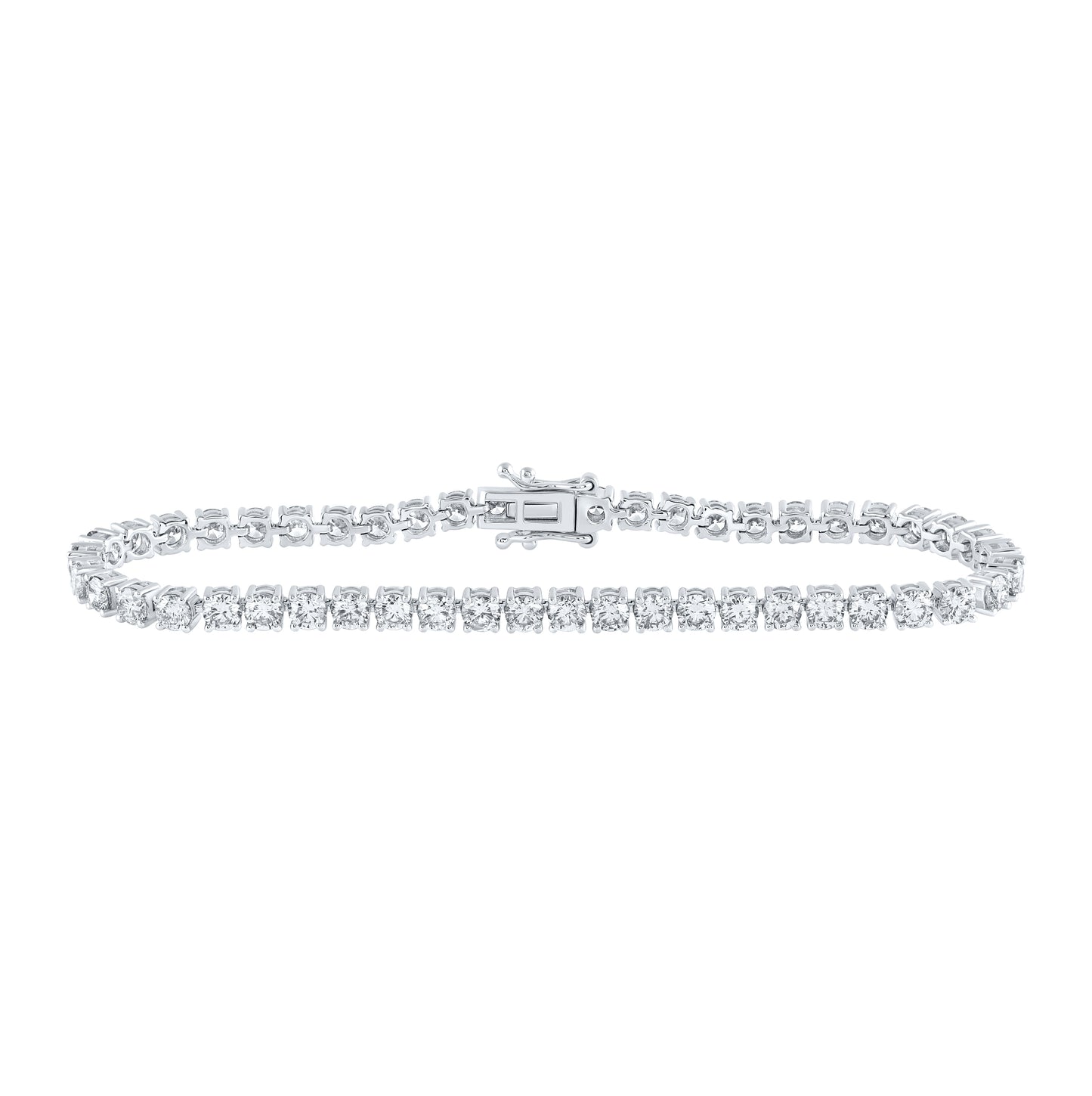 14K White Or Yellow Gold Womens Round Diamond Fashion Bracelet