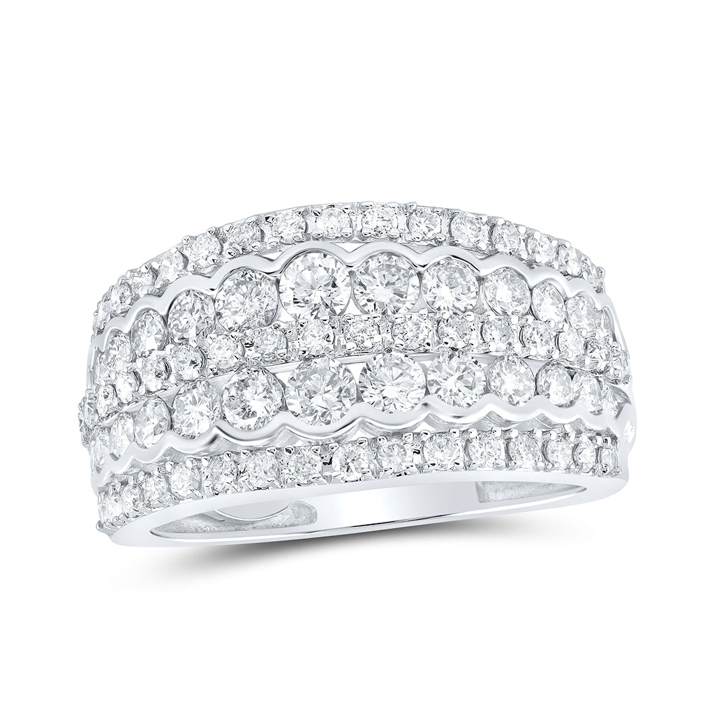 10K White Gold Womens Round Diamond Band Ring 1-5/8 Cttw, Womens Size: 5-10