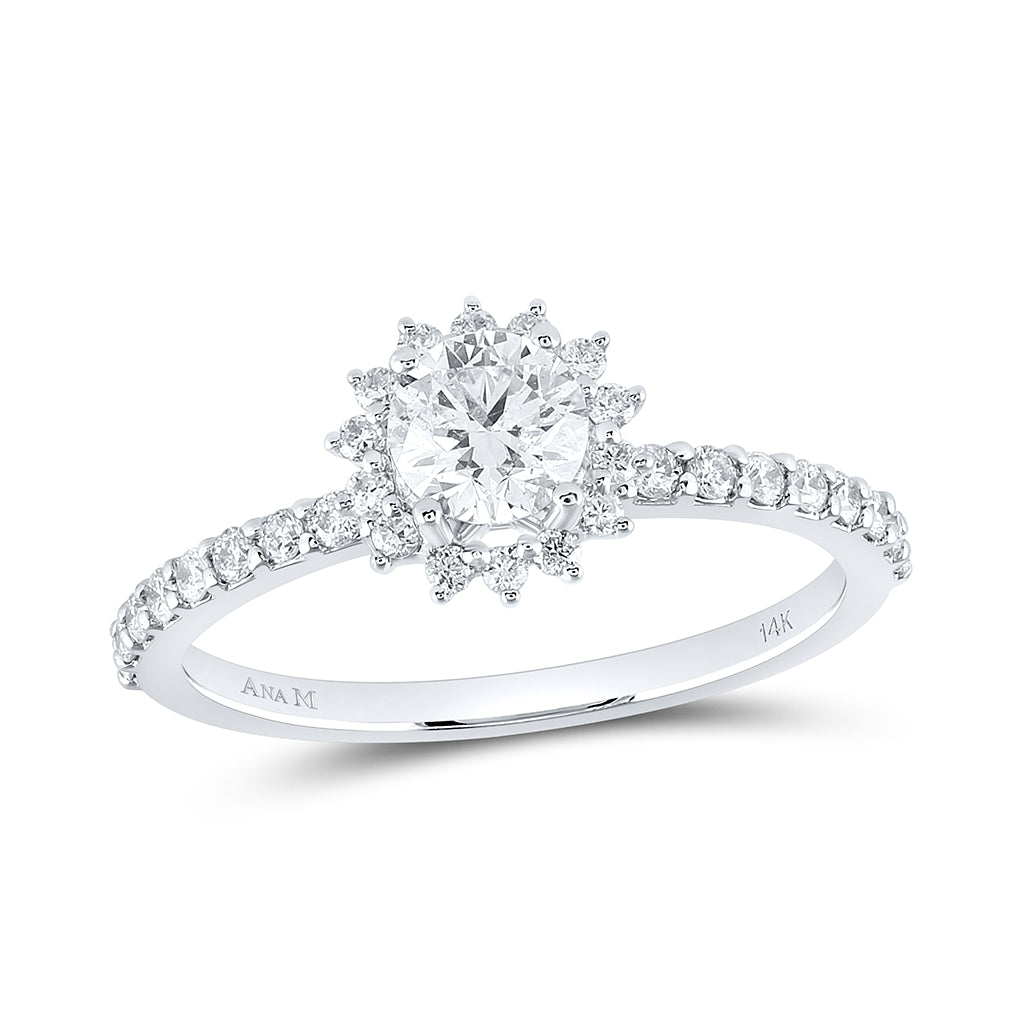 14K White Or Yellow Gold Round Diamond Solitaire Bridal Wedding Engagement Ring , Womens Size: 5-10