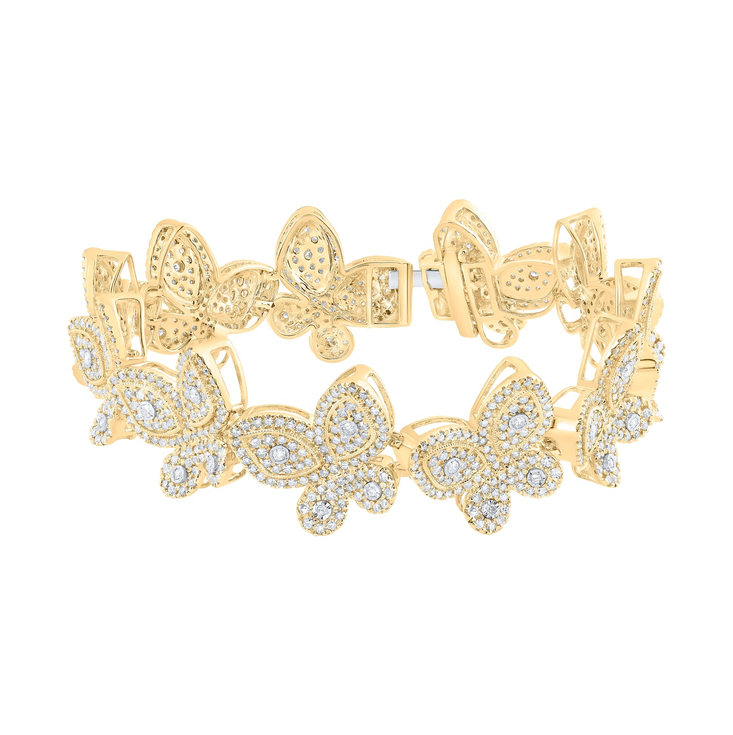 10kt Yellow Gold 5 Ctw Diamond Nk Butterfly Bracelet(7 Inch)