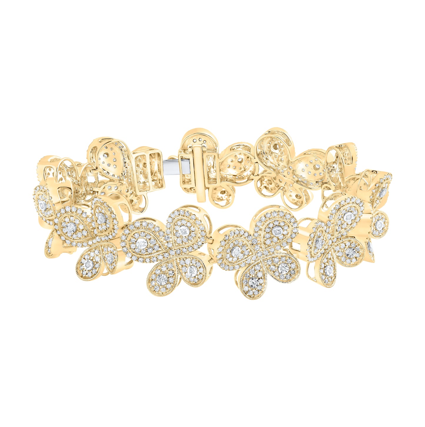 10kt Yellow Or White Gold 4 1/5ctw Diamond Nk Butterfly Bracelet(7 Inch)