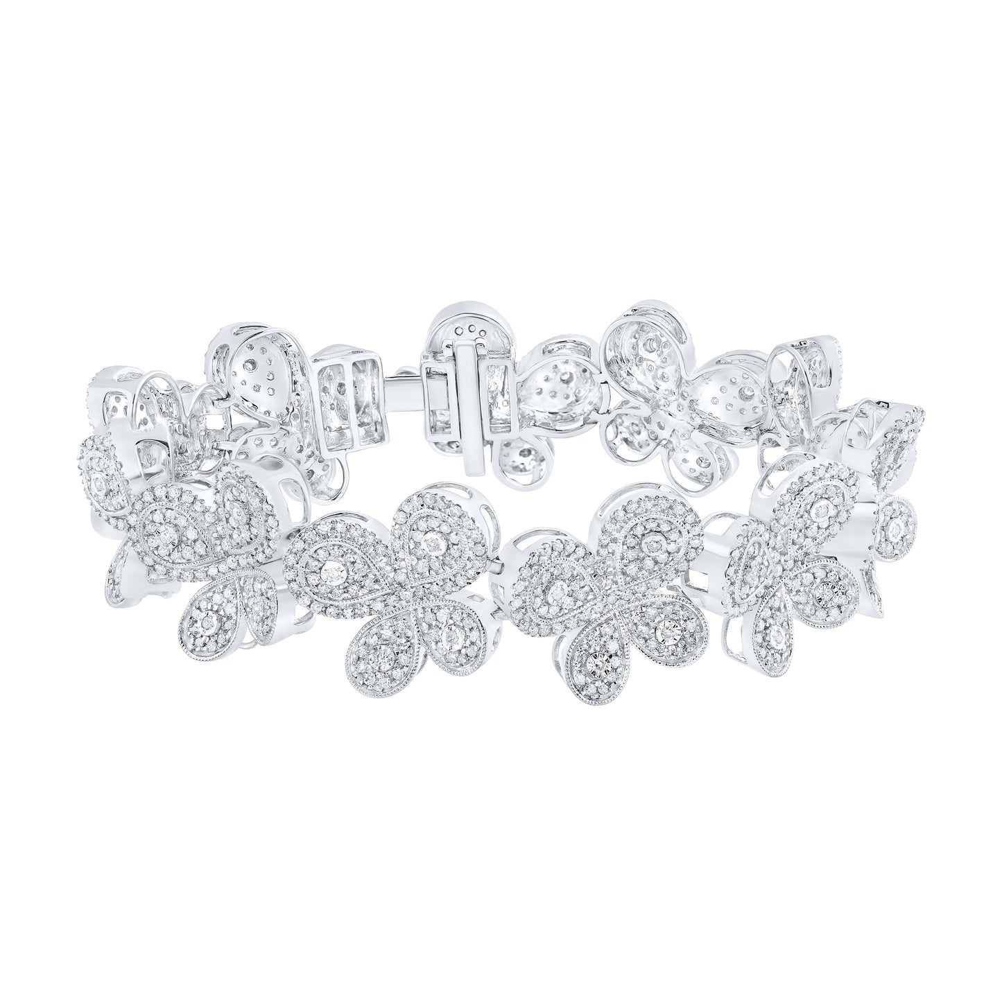 10kt Yellow Or White Gold 4 1/5ctw Diamond Nk Butterfly Bracelet(7 Inch)