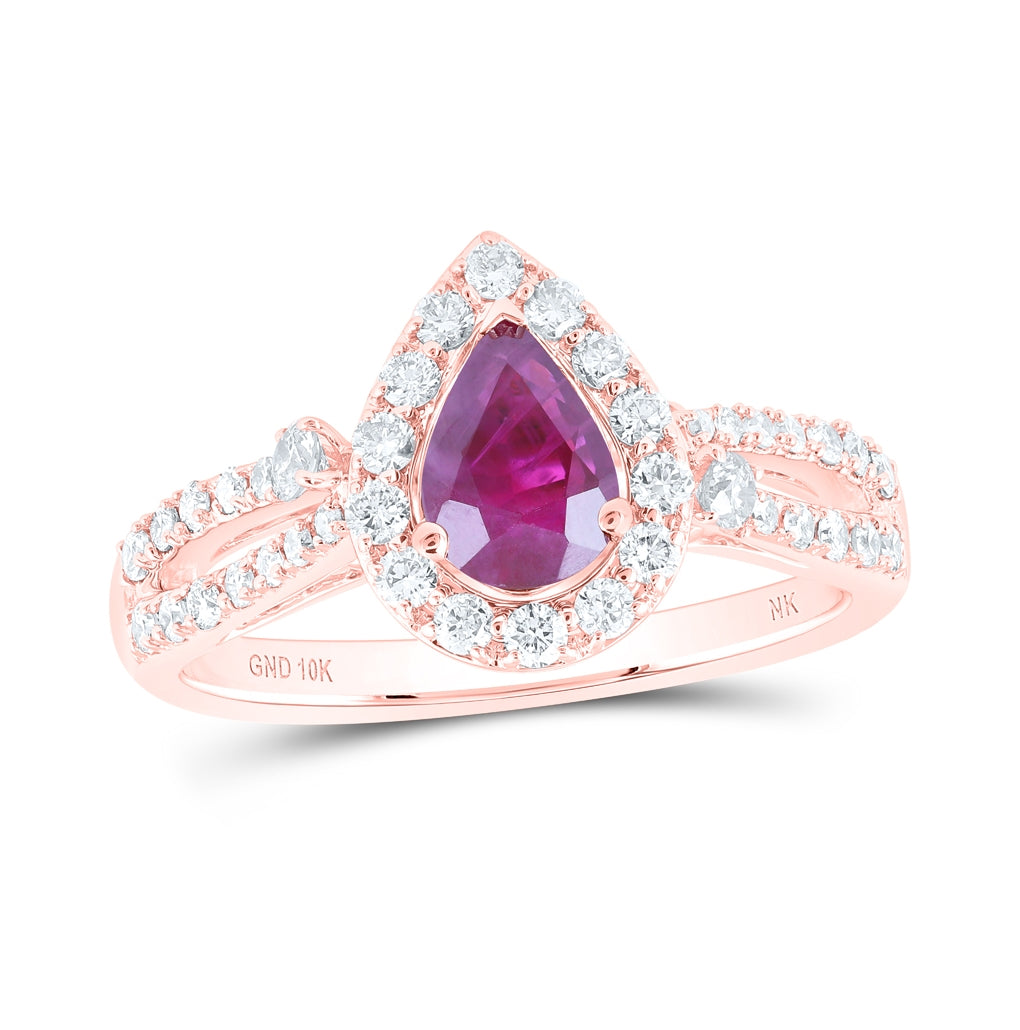 10K Yellow Or White Or Rose Gold Womens Pear Diamond Fashion Ring, Womens Size: 5-10