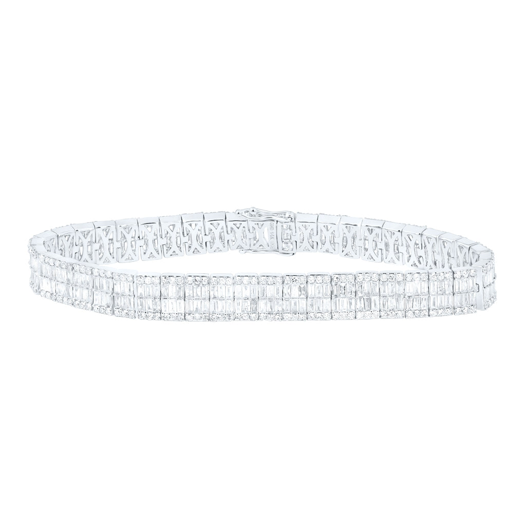 14kt White Gold 6ctw Diamond Nke (7.80mm) Bracelet (7 Inch)