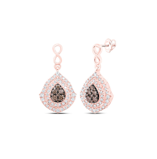 10kt Rose Gold 1ctw Diamond Cognac Gift Earring