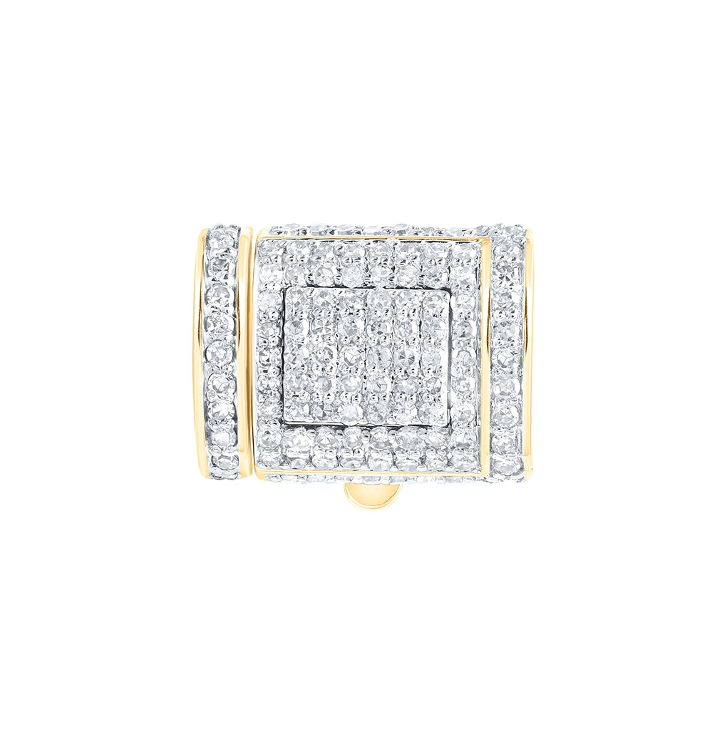 10kt Yellow Gold 1/3ctw Diamond Nk (8mm) Cuban Lock Box