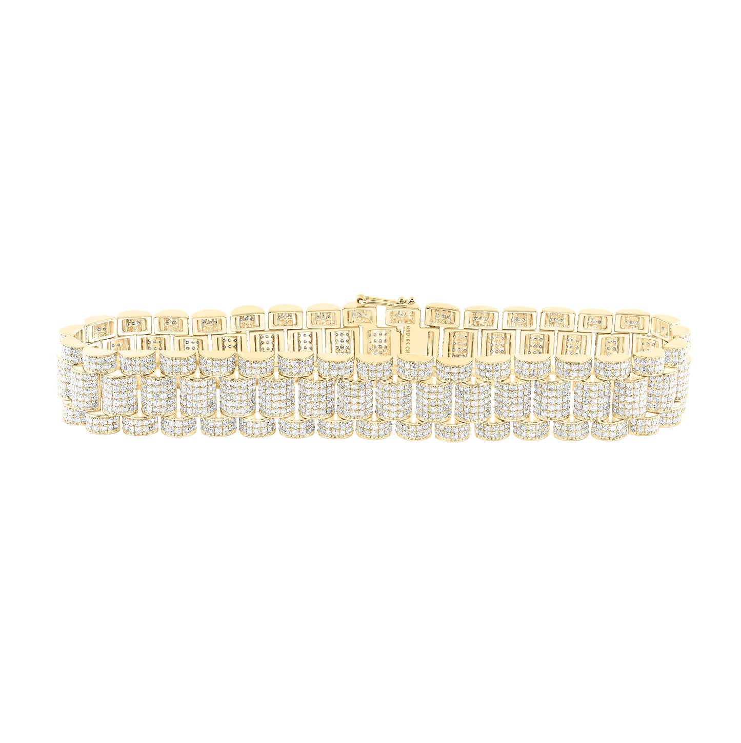 10kt Yellow Gold 8 7/8ctw Diamond Cn (13.5mm) Mens Bracelet (8.5 Inch)
