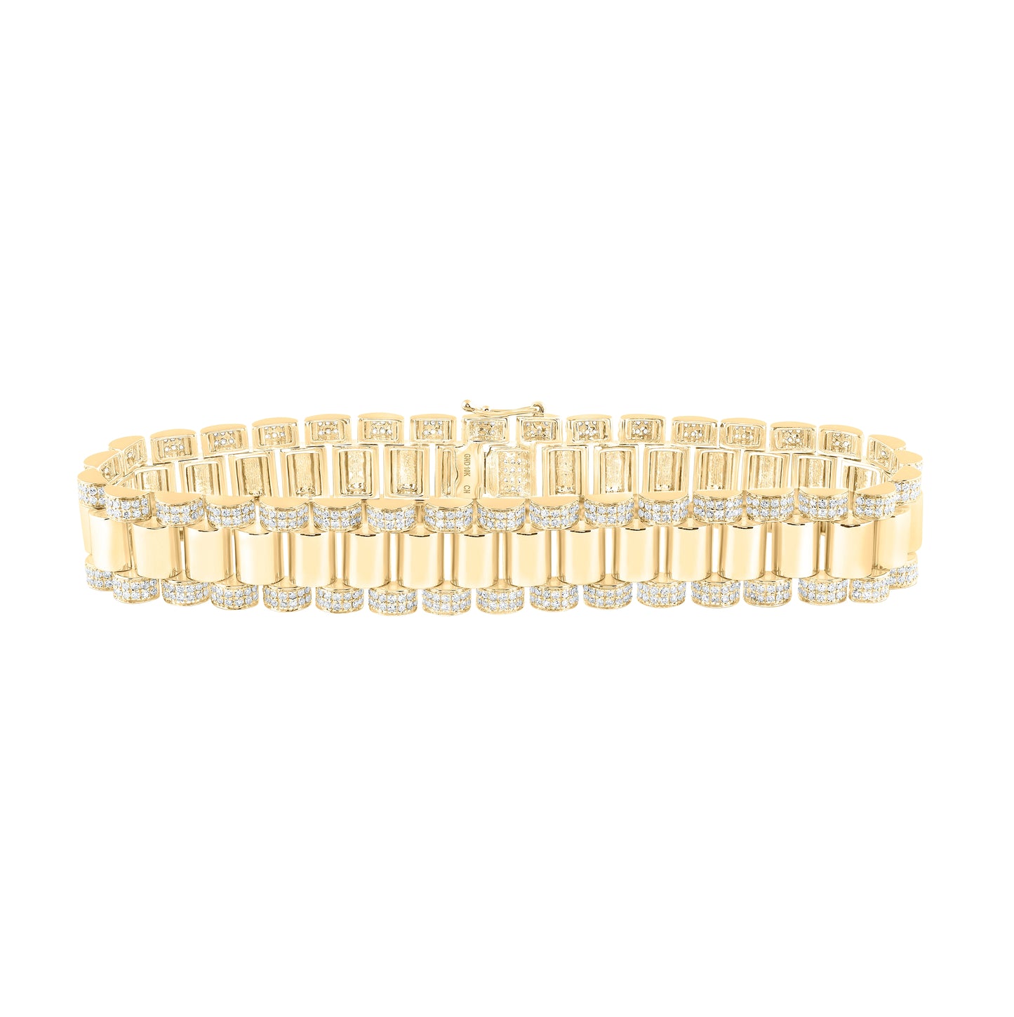 10kt Yellow Gold 4 1/3ctw Diamond Cn (13.5mm) Mens Bracelet (8.50 Inch)