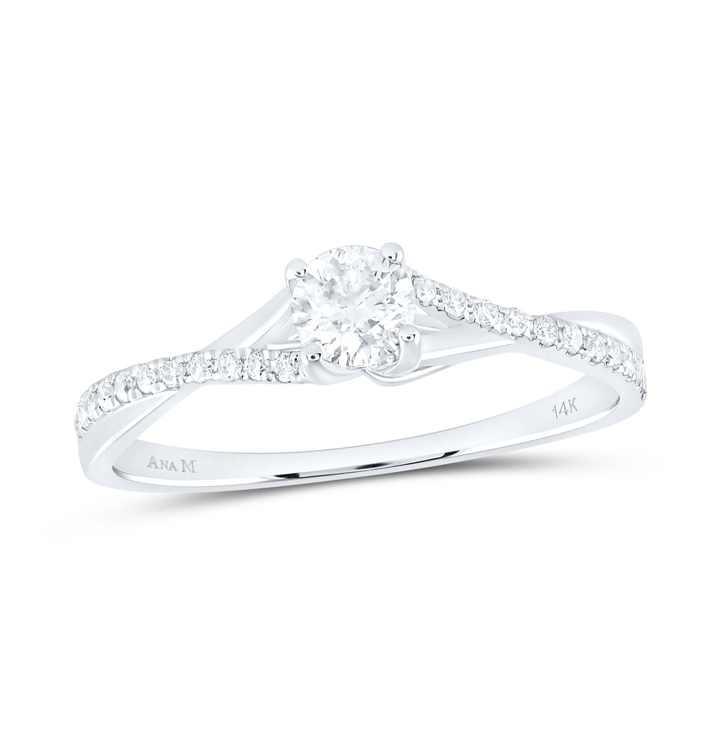 14K White Or Yellow Gold Round Diamond Solitaire Bridal Wedding Engagement Ring , Womens Size: 5-10