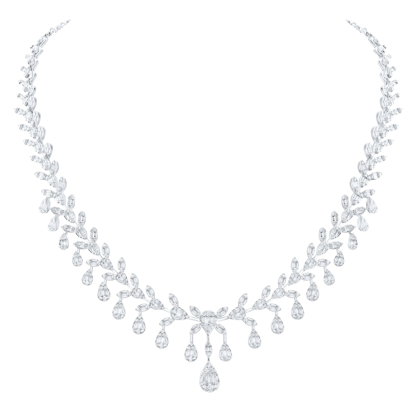 14kt White Gold 10 1/3 Ctw Diamond Ana M Fashion Necklace (16 Inch)