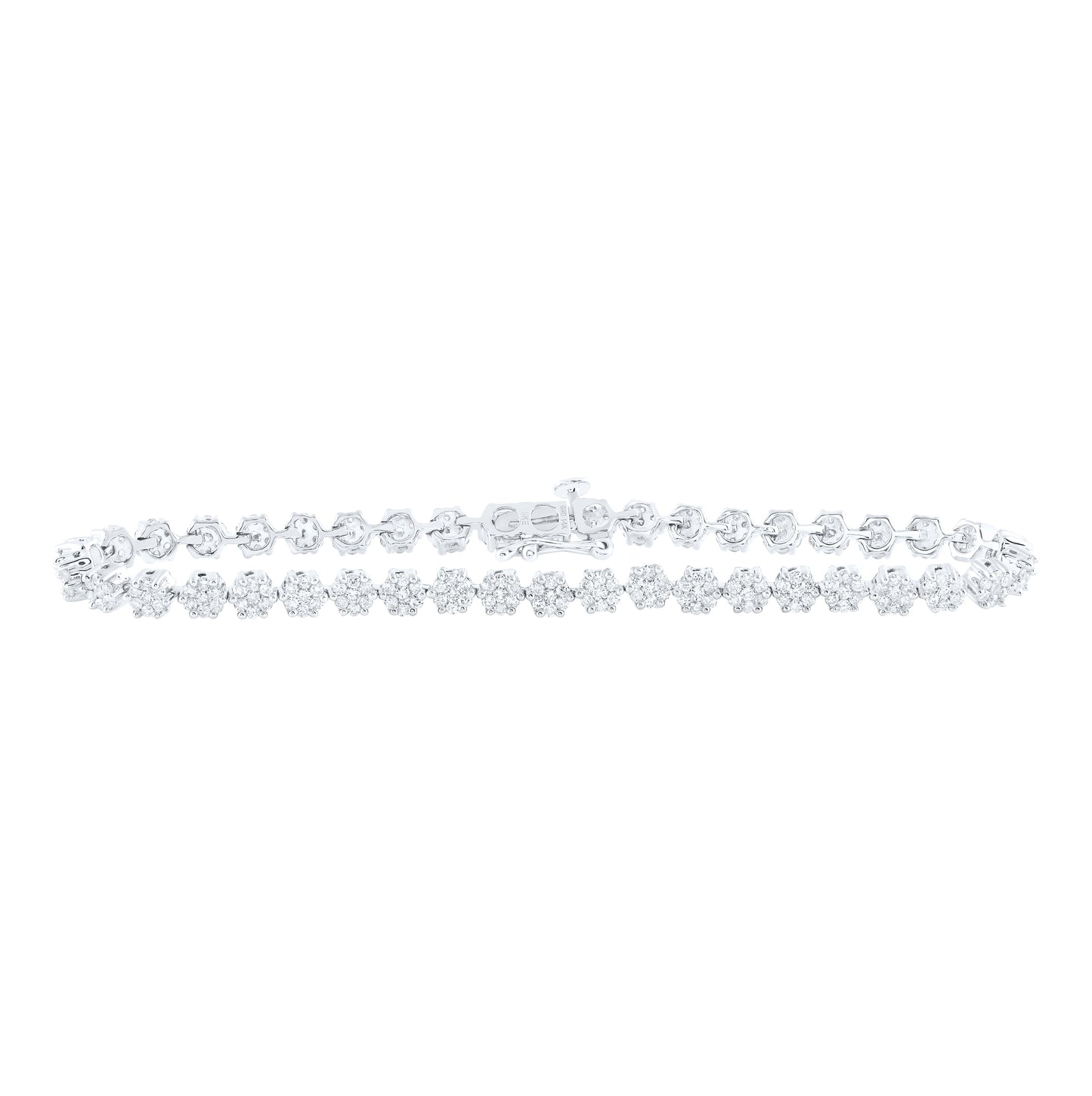 14kt Yellow Or White Gold 2 Ctw Diamond Nke Flower Bracelet (7 Inch)