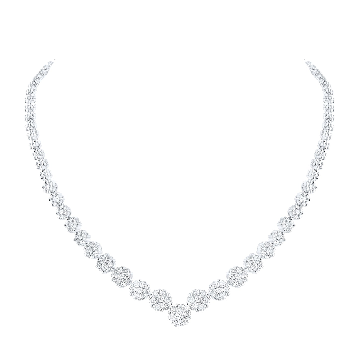 14kt Yellow Or White Gold 5 Ctw Diamond Nke Flower Necklace (16 Inch)