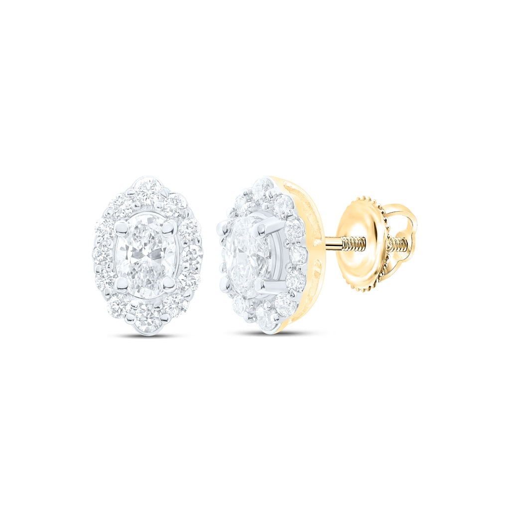 14kt Yellow Or White Gold 1/2ctw Diamond Nke Fashion Oval Earring