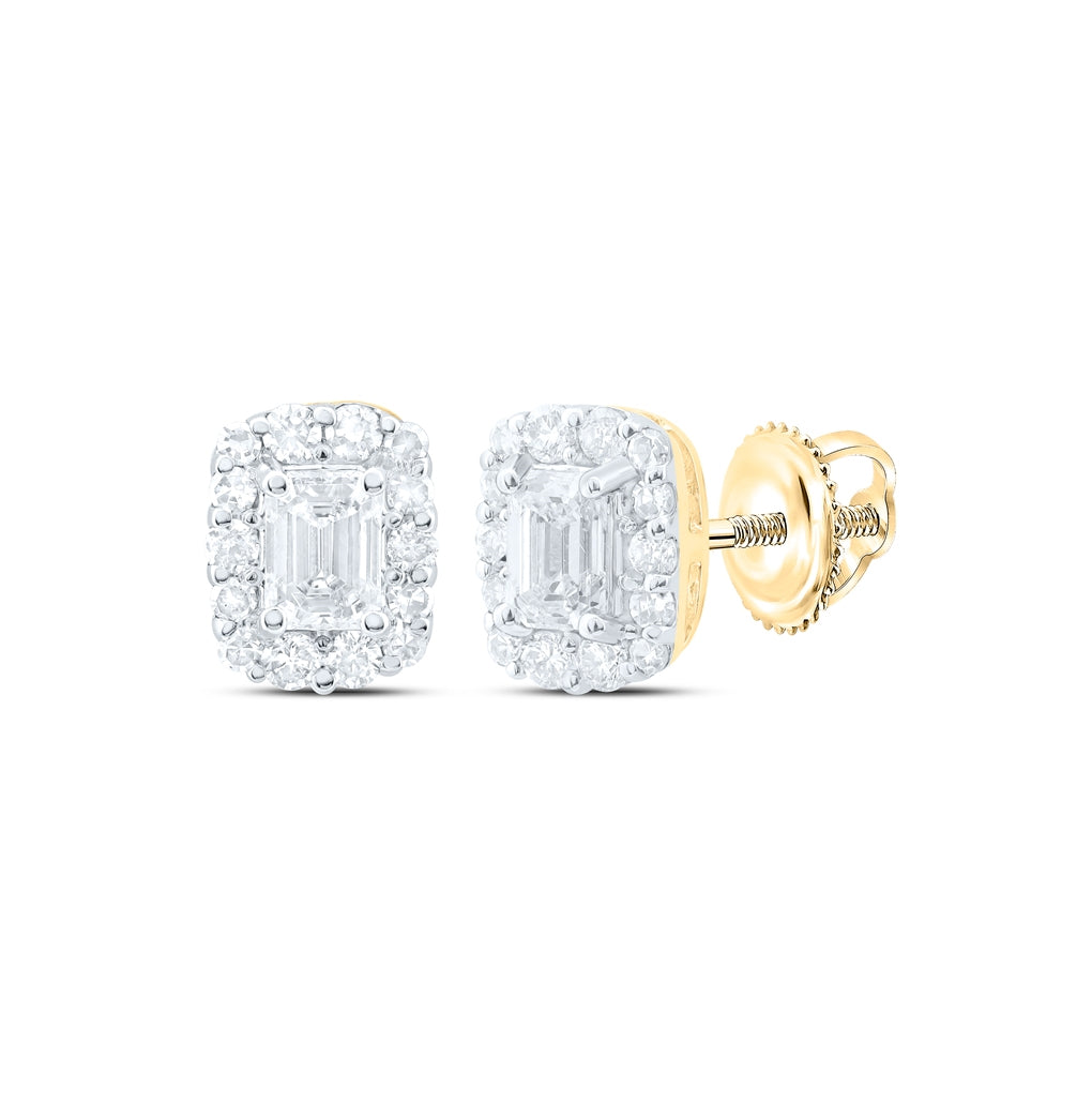 14kt Yellow Or White Gold 1/2ctw Diamond Nke Fashion Emerald Earring