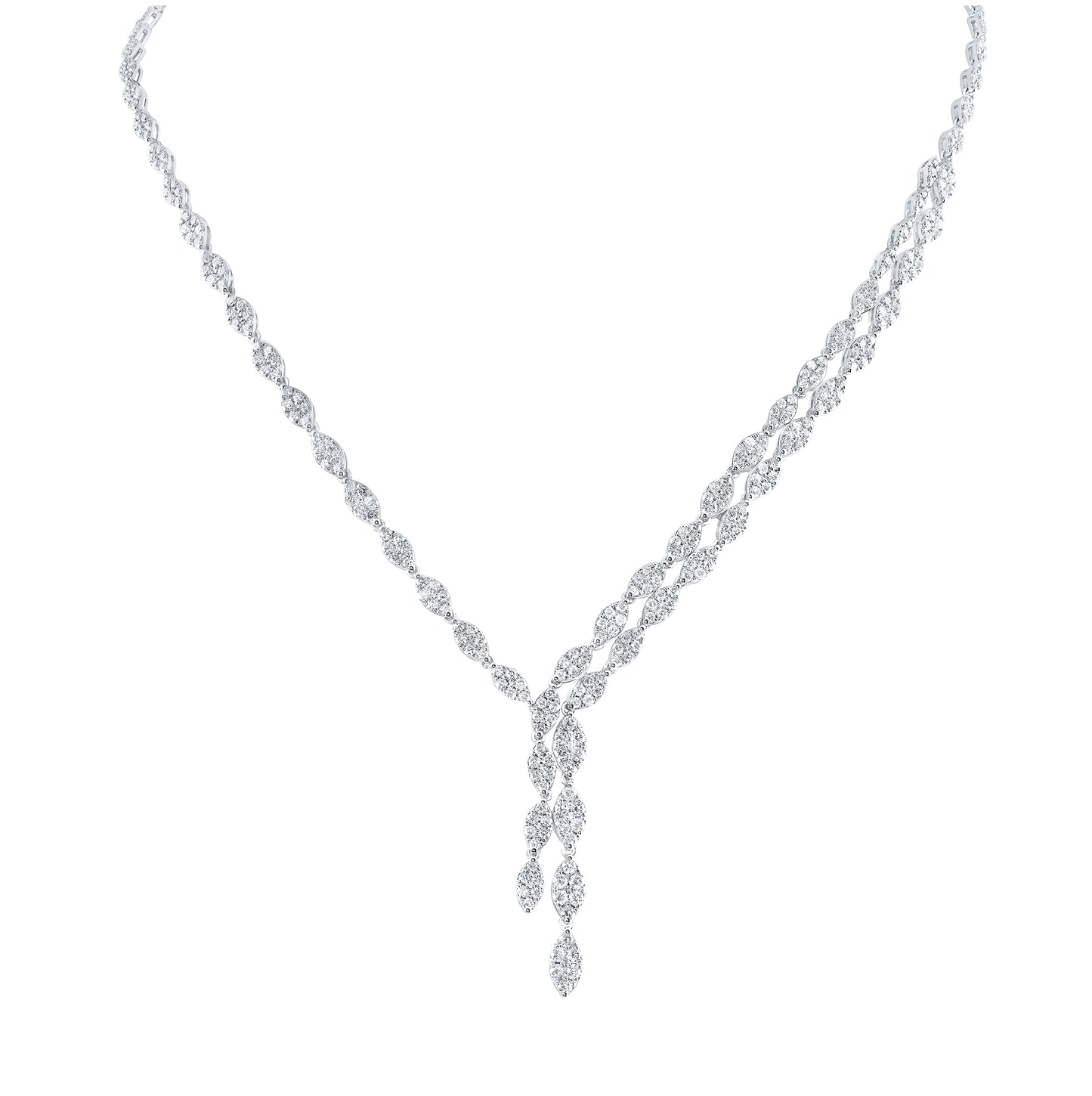 14kt White Gold 7 3/8 Ctw Diamond Ana M Fashion Necklace (17 Inch)