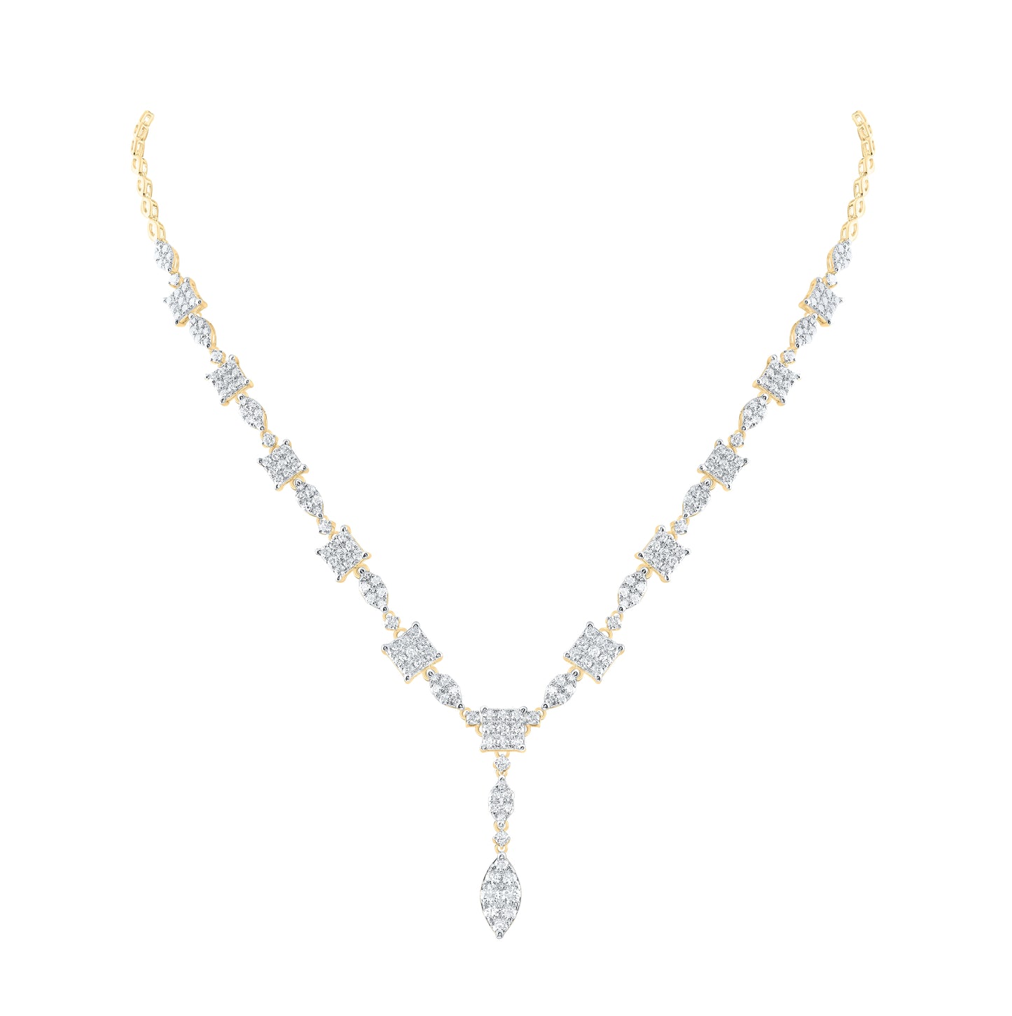14kt Yellow Gold 3 3/4ctw Diamond Ana M Fashion Necklace (17 Inch)