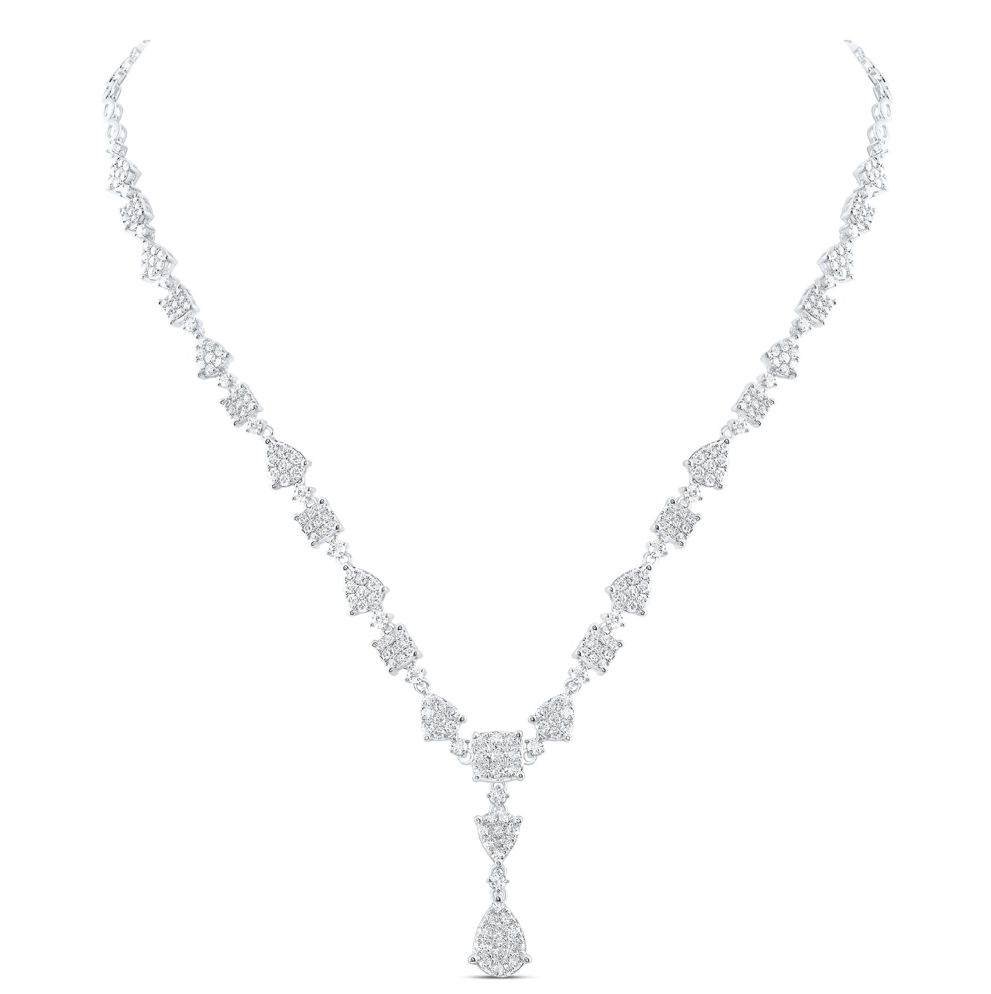 14K Yellow Or White Gold 3 3/4ctw Diamond Ana M Fashion Necklace (17 Inch)