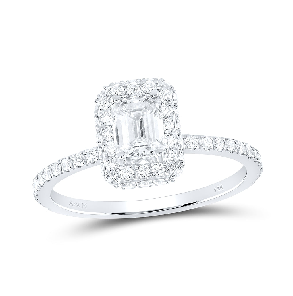 14K Yellow Or White Gold 1 1/4ctw Diamond Ana M 3/4ct-cem Single Halo Engagement Ring