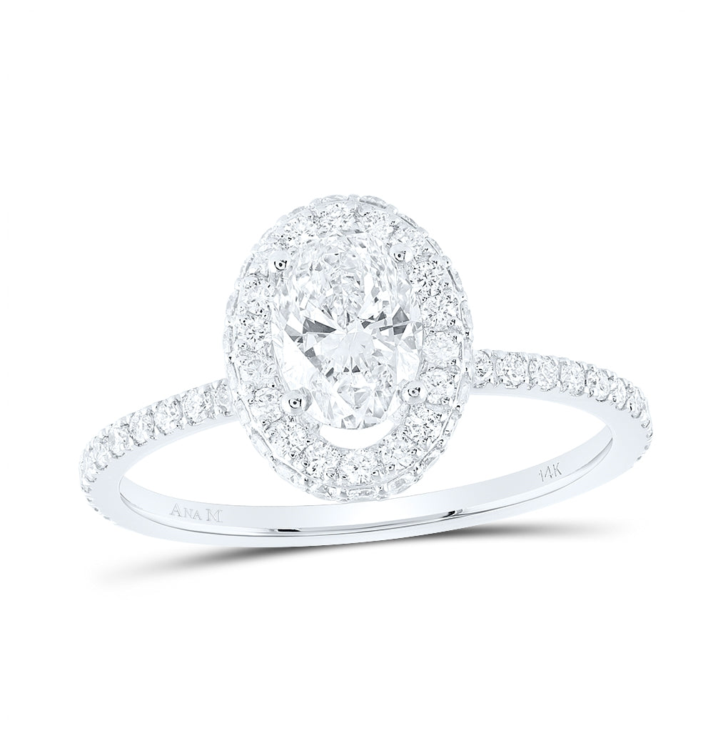 14K Yellow Or White Gold 1 1/3ctw Diamond Ana M 3/4ct-cov Single Halo Engagement Ring