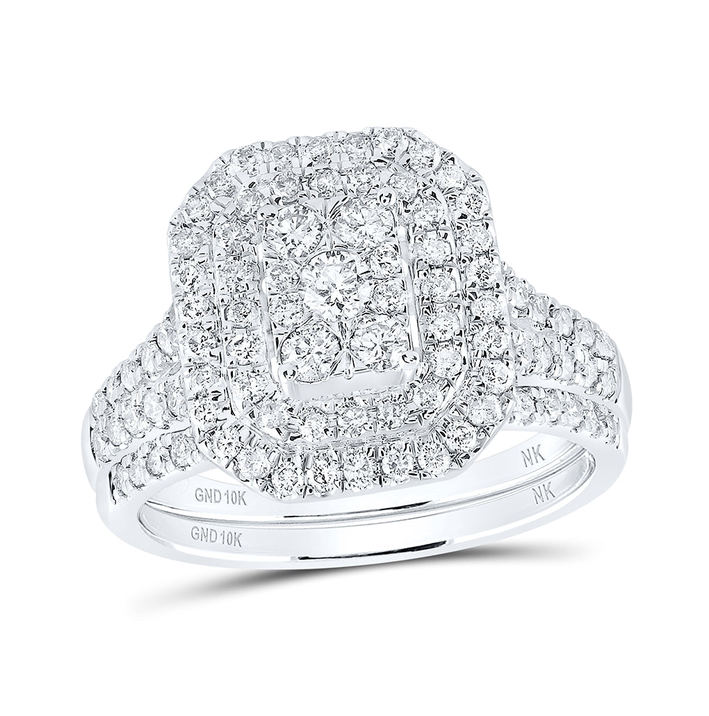 10K White Gold 1 ct. Diamond Fashion Bridal Set