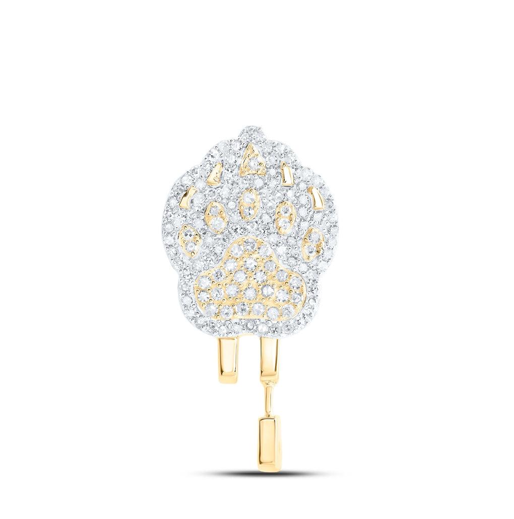 10kt Yellow Gold 3/8ctw Diamond Nk Paw Bail