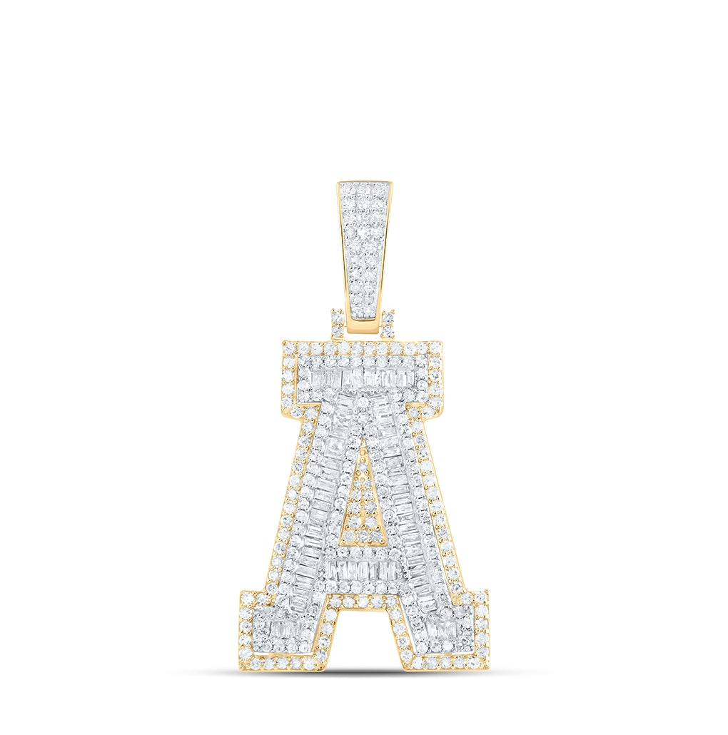 10kt Yellow Gold Diamond P1 Initial Mens Pendant