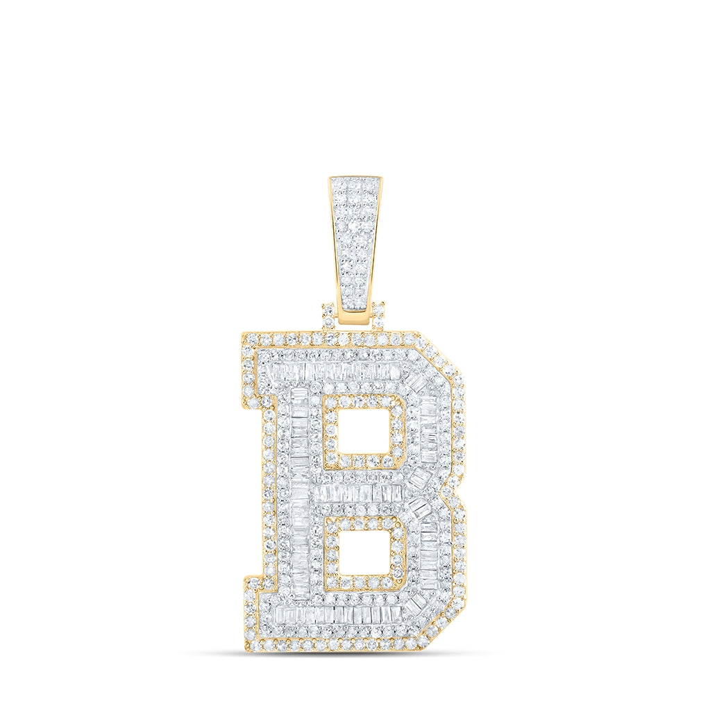 10kt Yellow Gold Diamond P1 Initial Mens Pendant