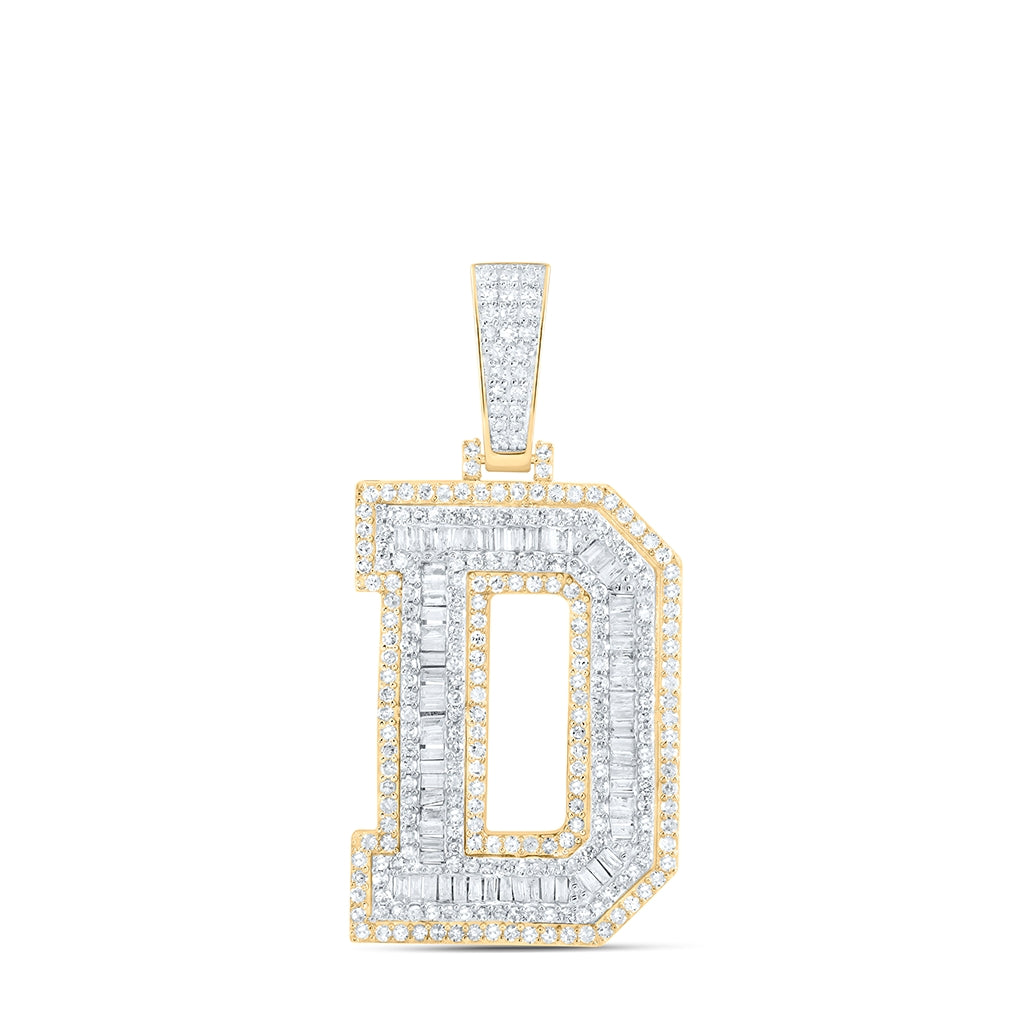 10kt Yellow Gold Diamond P1 Initial Mens Pendant