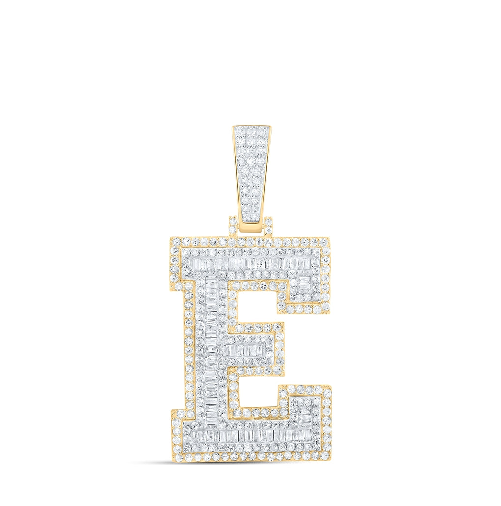 10kt Yellow Gold Diamond P1 Initial Mens Pendant