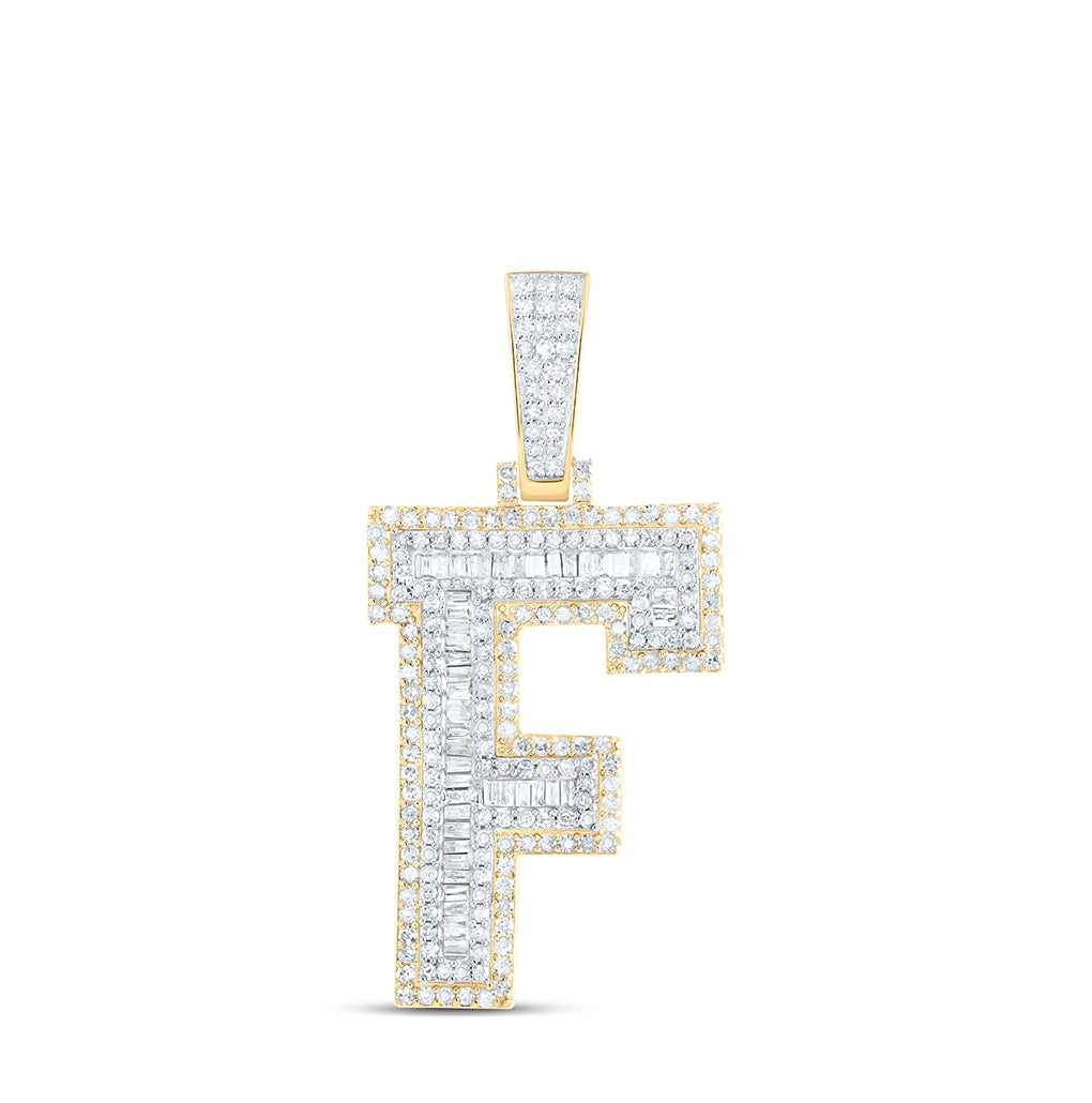 10kt Yellow Gold Diamond P1 Initial Mens Pendant