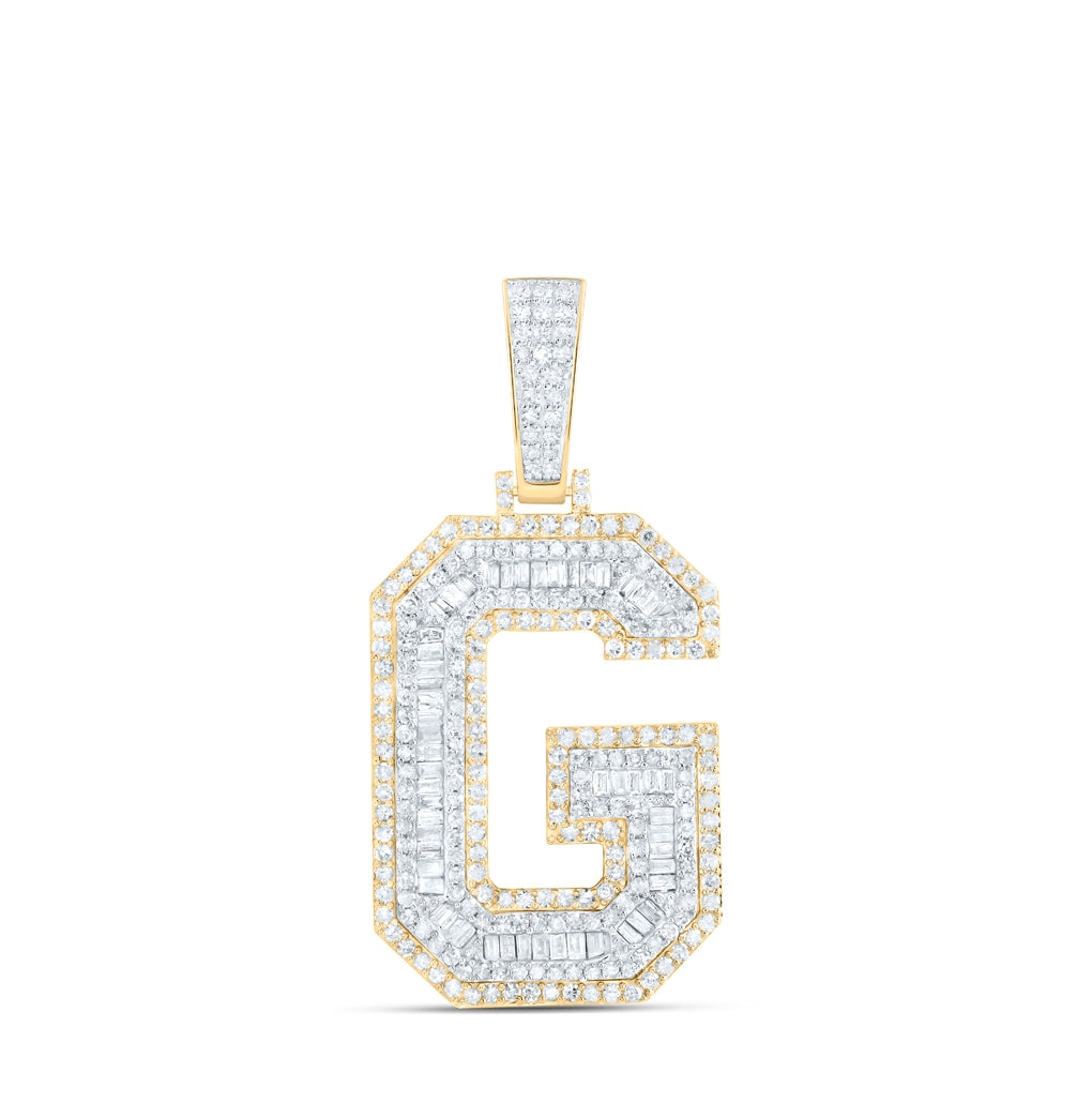 10kt Yellow Gold Diamond P1 Initial Mens Pendant