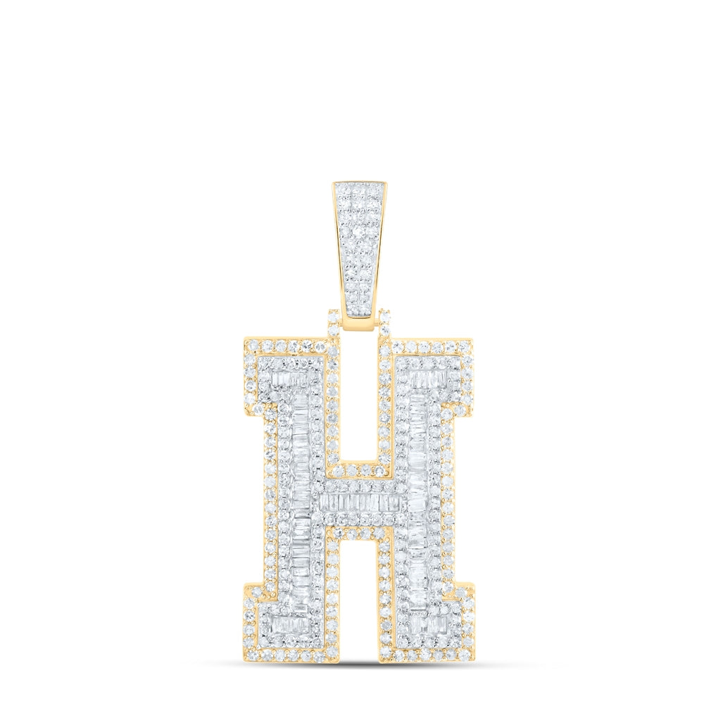 10kt Yellow Gold Diamond P1 Initial Mens Pendant