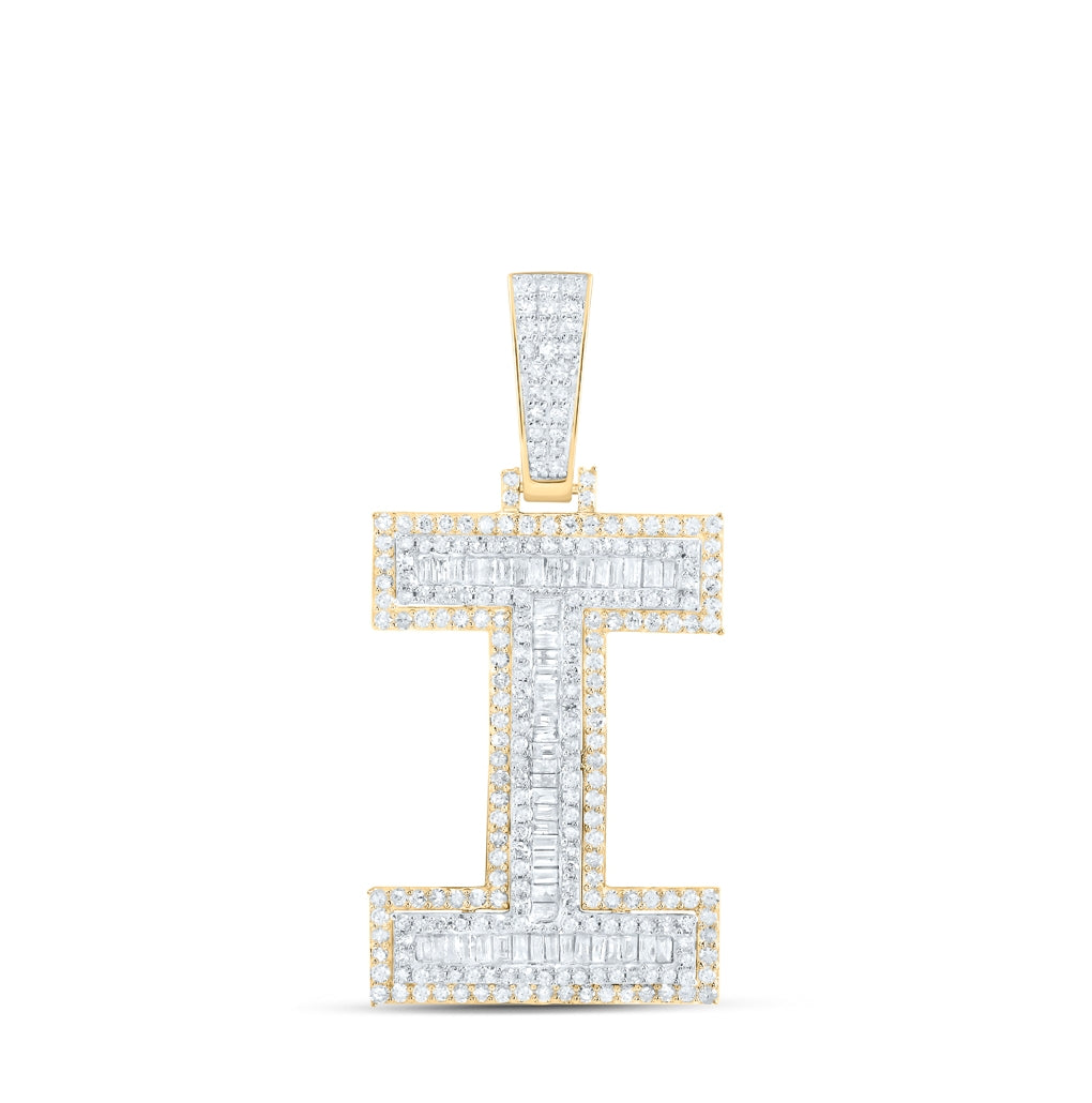 10kt Yellow Gold Diamond P1 Initial Mens Pendant