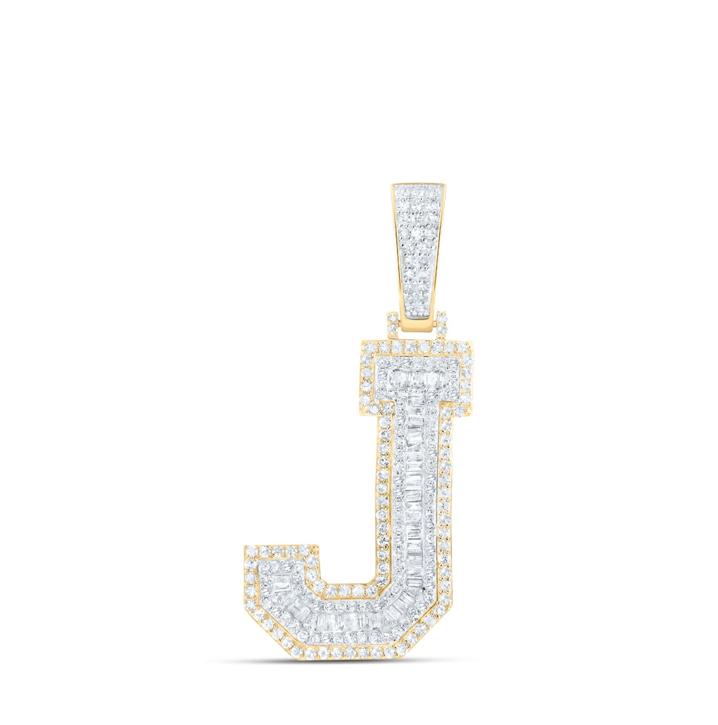 10kt Yellow Gold Diamond P1 Initial Mens Pendant