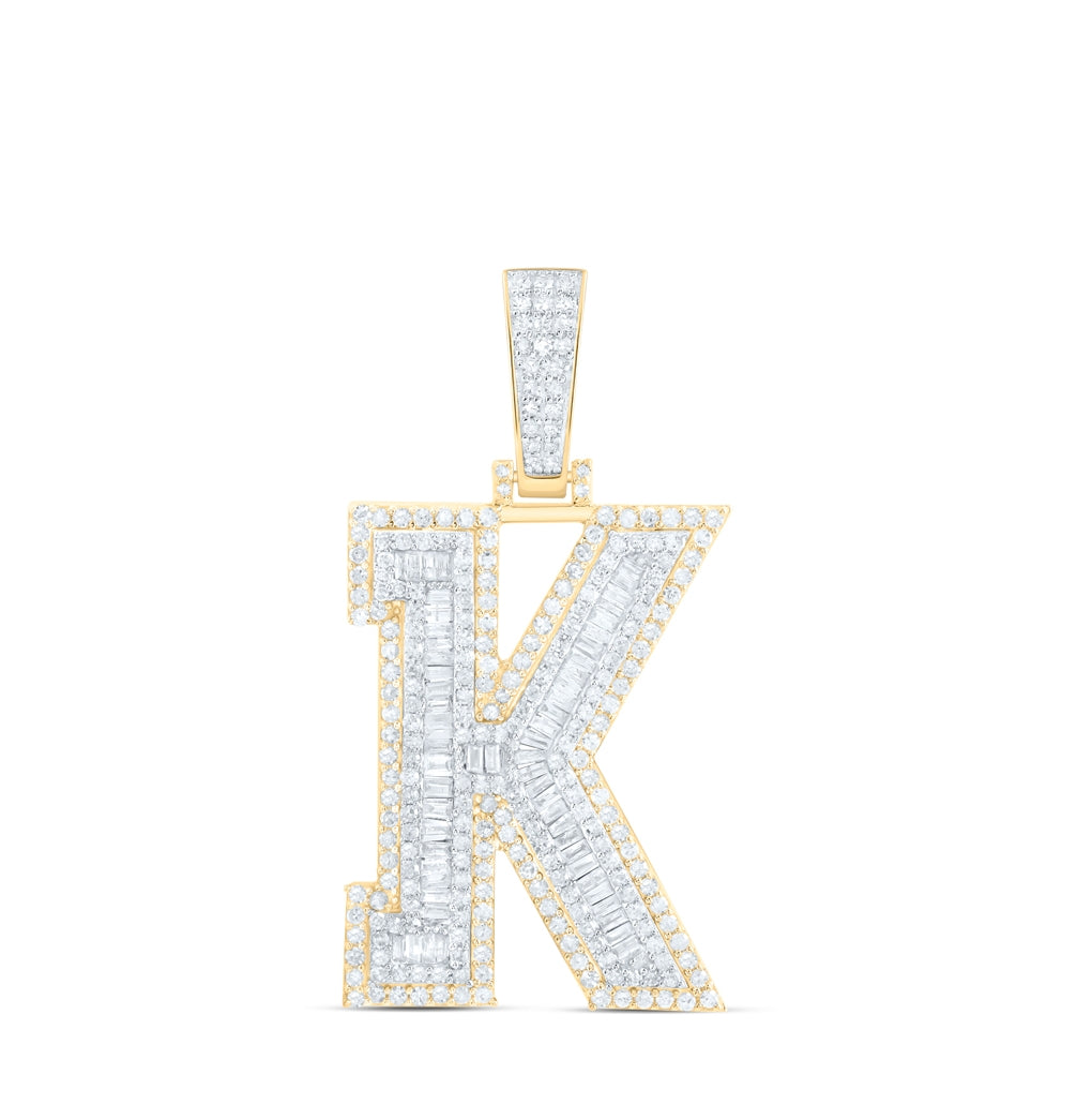 10kt Yellow Gold Diamond P1 Initial Mens Pendant