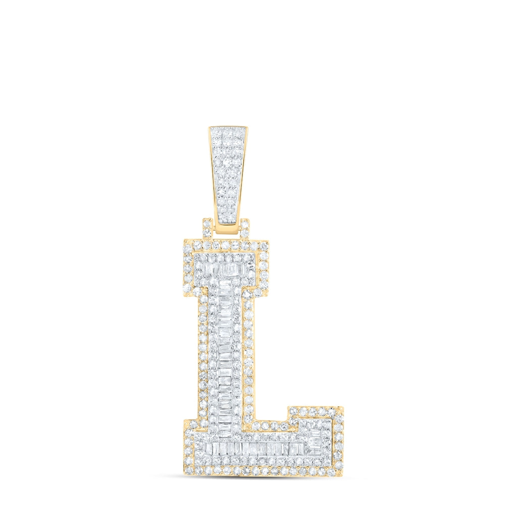 10kt Yellow Gold Diamond P1 Initial Mens Pendant