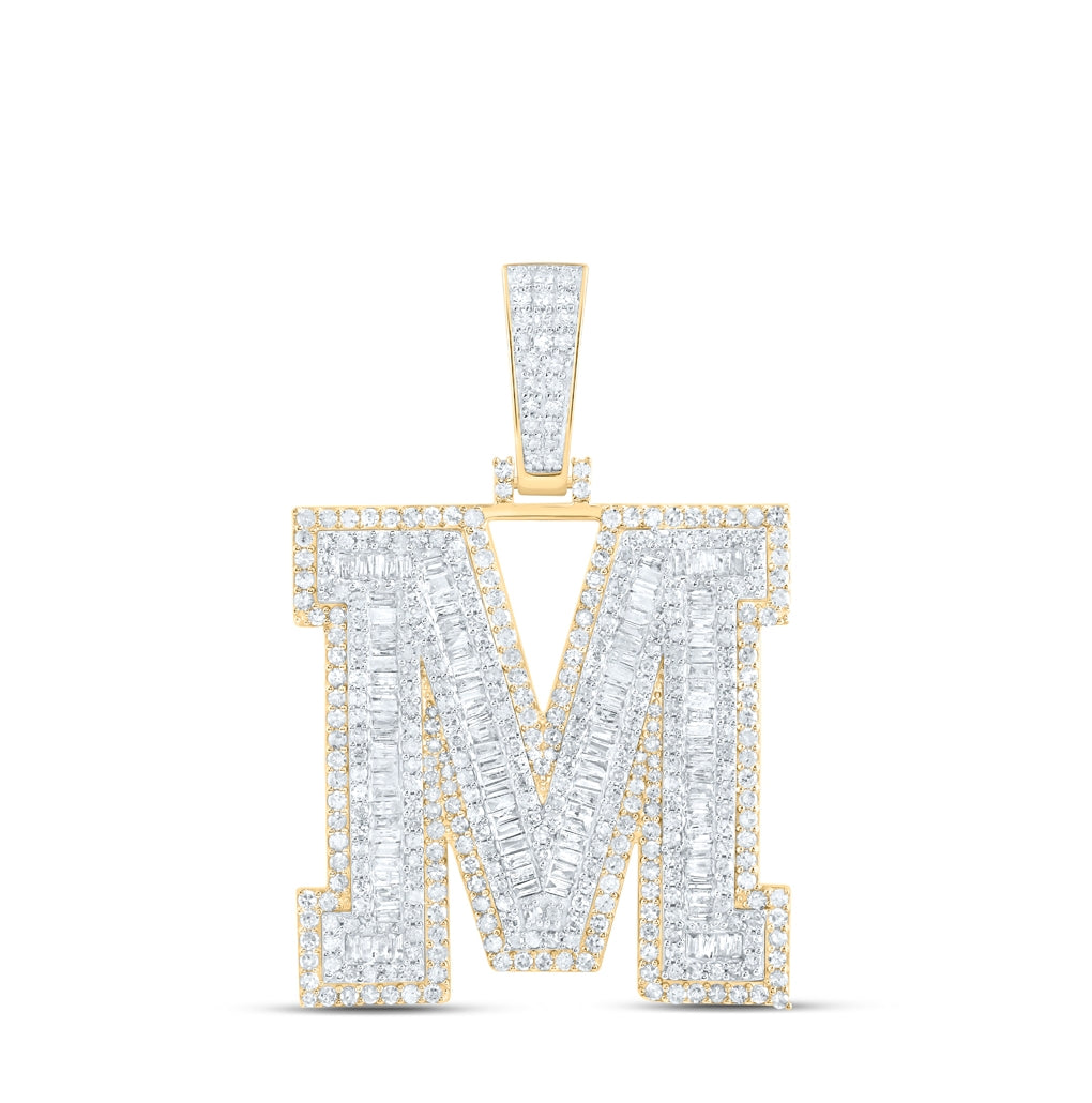 10kt Yellow Gold Diamond P1 Initial Mens Pendant