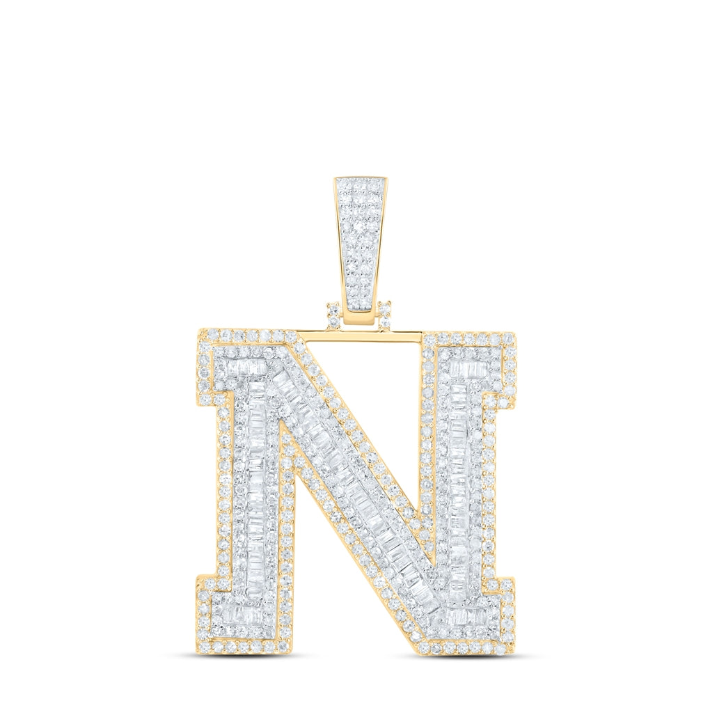 10kt Yellow Gold Diamond P1 Initial Mens Pendant