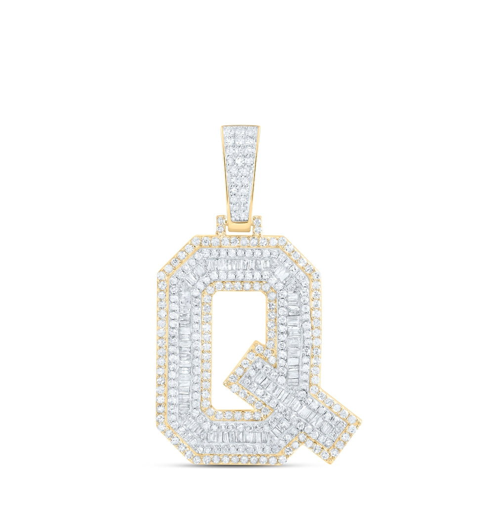 10kt Yellow Gold Diamond P1 Initial Mens Pendant