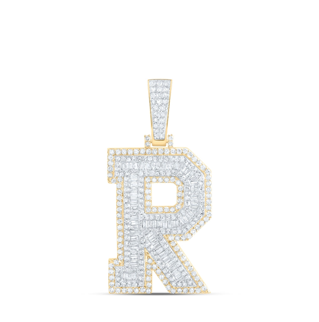 10kt Yellow Gold Diamond P1 Initial Mens Pendant