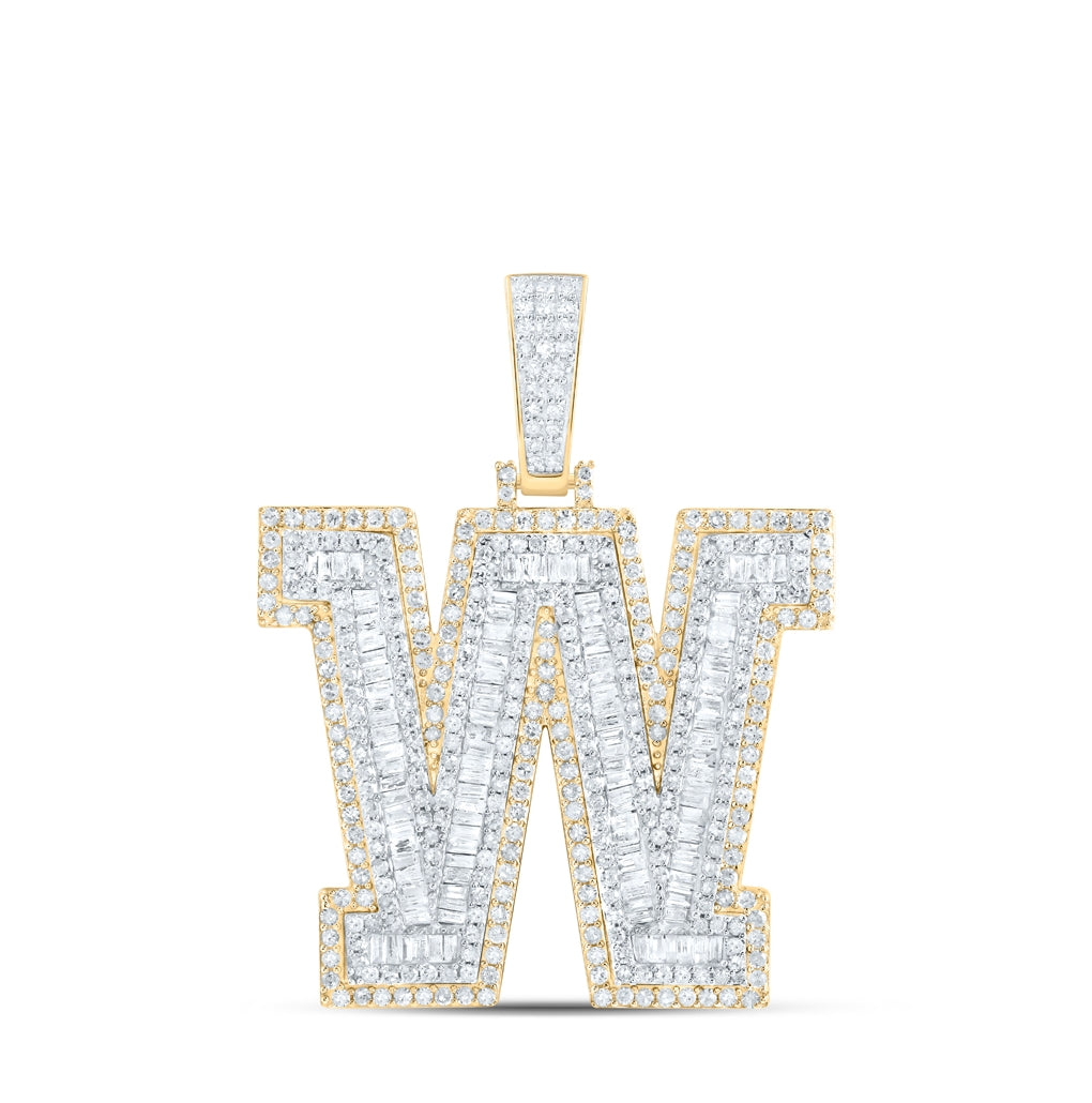 10kt Yellow Gold Diamond P1 Initial Mens Pendant