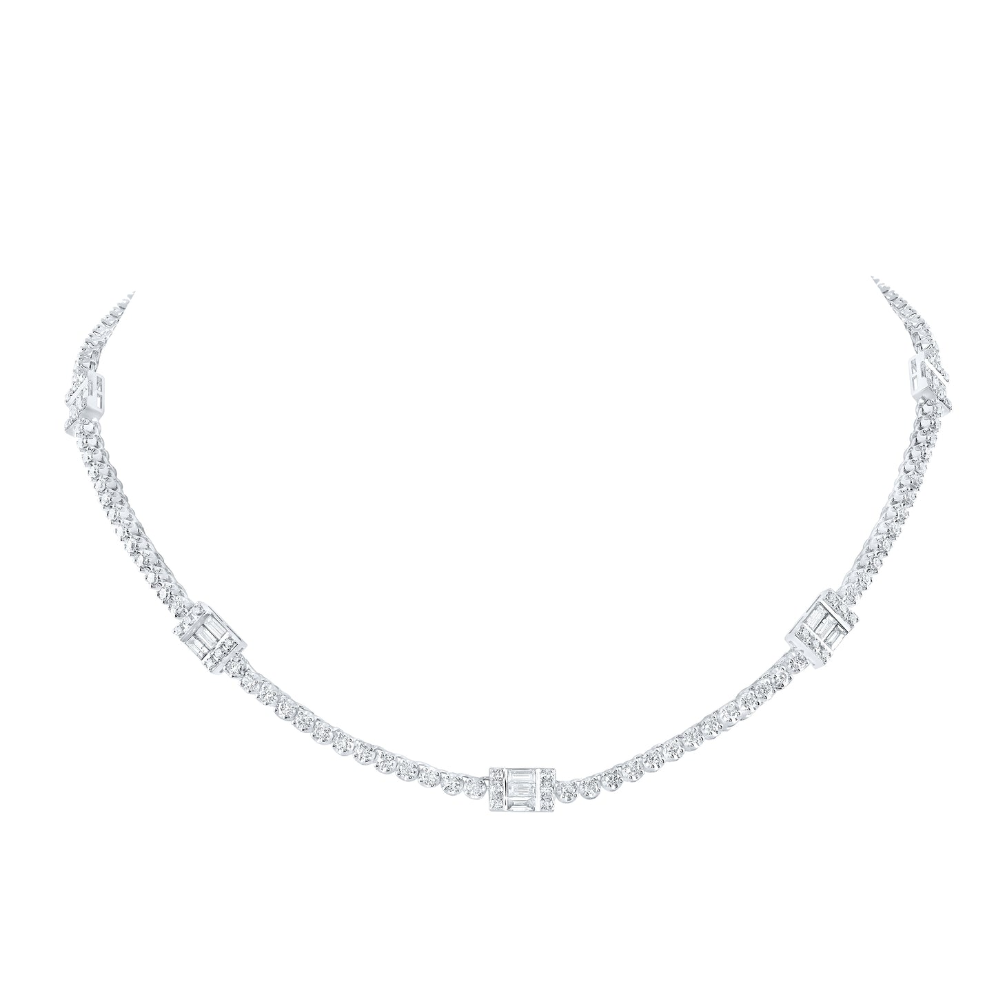 14kt White Gold 5 3/4ctw Diamond Nke Fashion Necklace (16-inch)