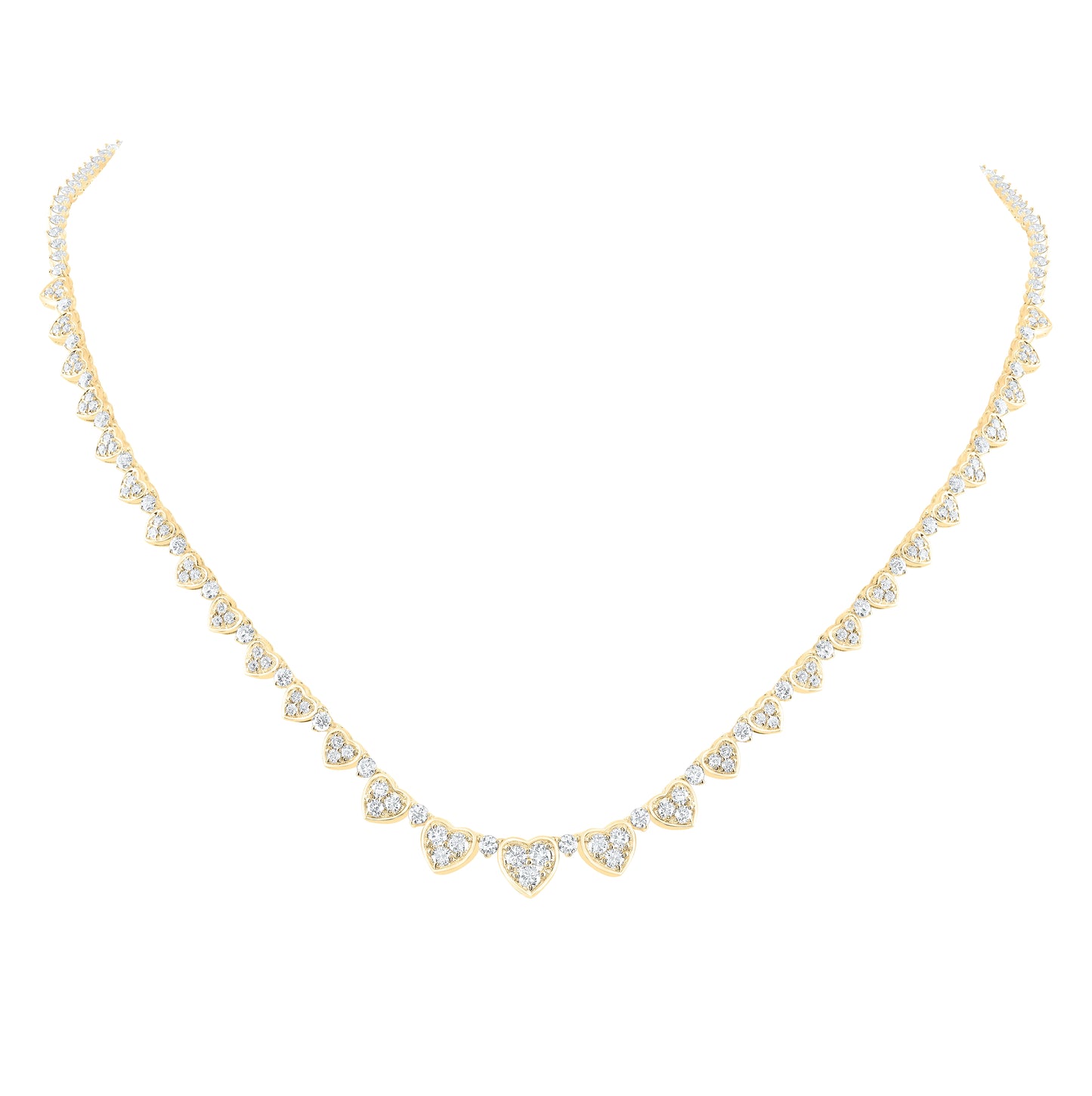 14kt Yellow Or White Gold 4 7/8ctw Diamond Nke Heart Fashion Necklace (16-inch)