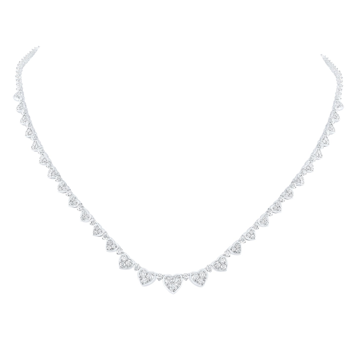 14kt Yellow Or White Gold 4 7/8ctw Diamond Nke Heart Fashion Necklace (16-inch)