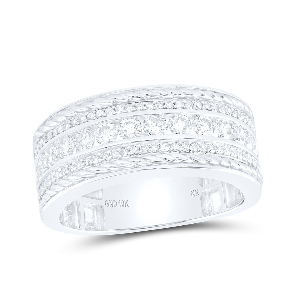 10kt Yellow Or White Gold 1 1/5ctw Diamond Nk Mens Band