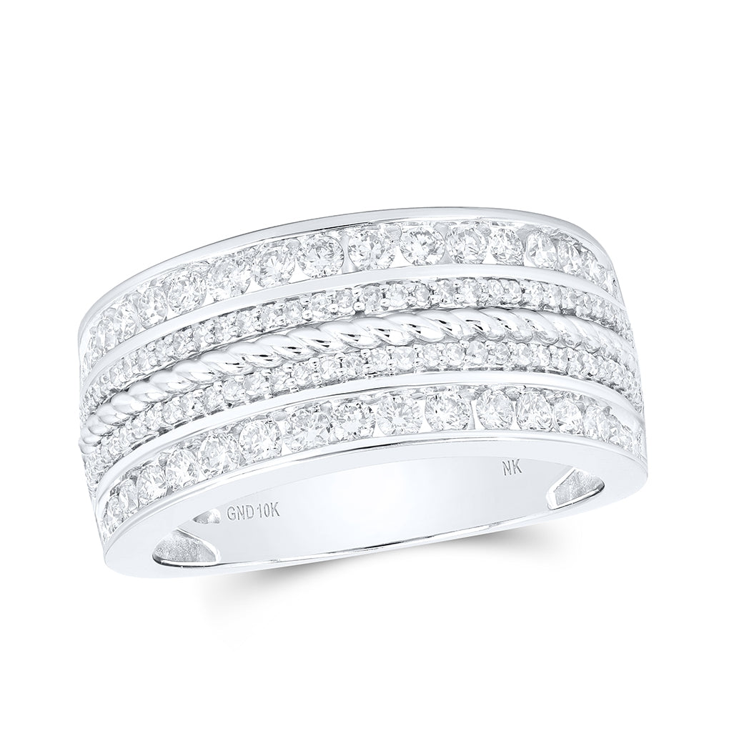 10kt Yellow Or White Gold 1 3/8ctw Diamond Nk Mens Band