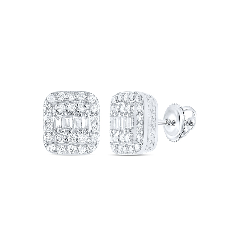 14kt Yellow Or White Gold 1/2ctw Diamond Ana M Fashion Square Earring